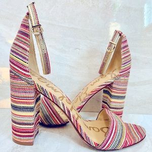 ✧⋆Sam Edelman✧ Yaro Bright Multicolor Stripe Heel